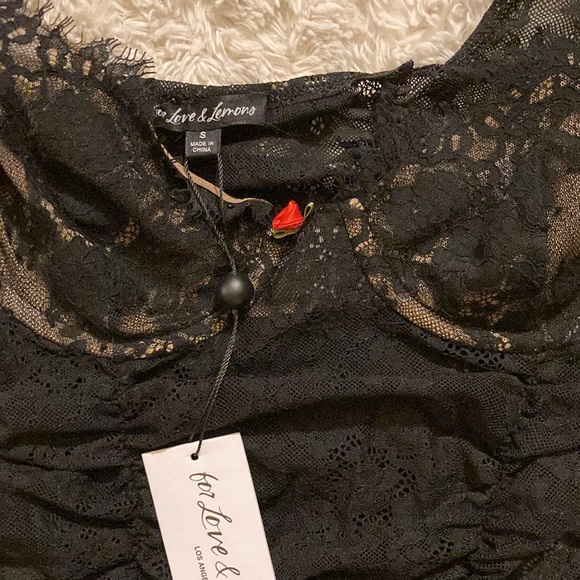 New For Love and Lemons Victoria’s Secret Black Lace Mini Dress Size S - Picture 2 of 2